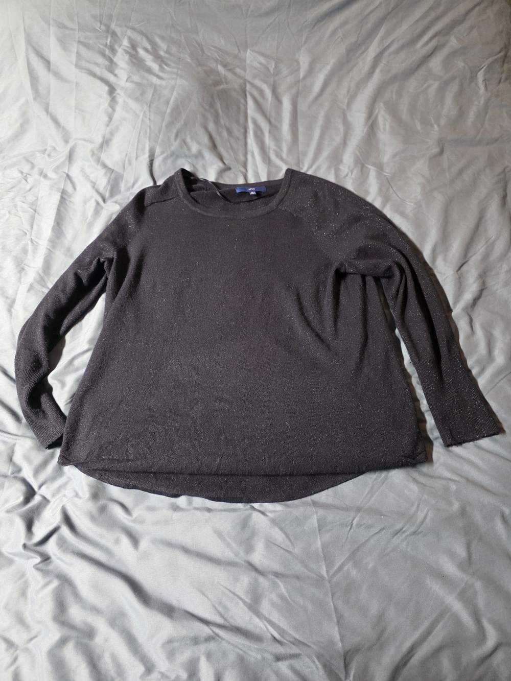 Apt. 9- Navy Women's Sparkle Crewneck Sweater. XL